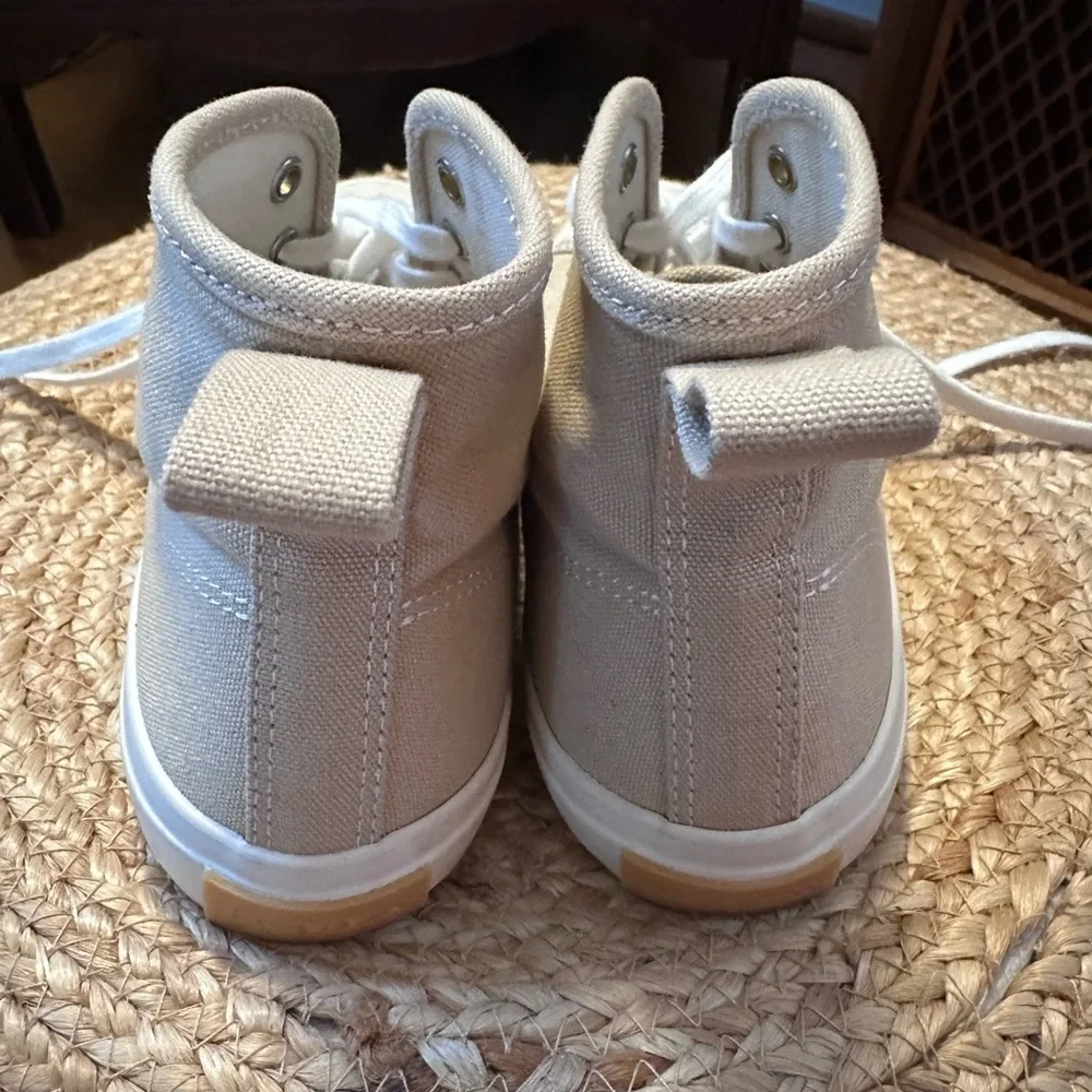 J.Crew Canvas High Top Sneakers | Neutral Tan | Size 6